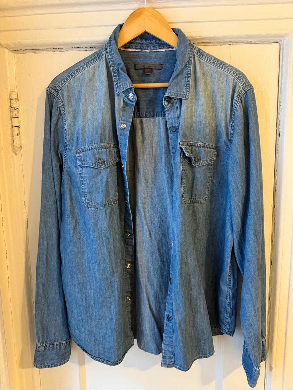 John Varvatos Men's Denim Shirt - Light Blue